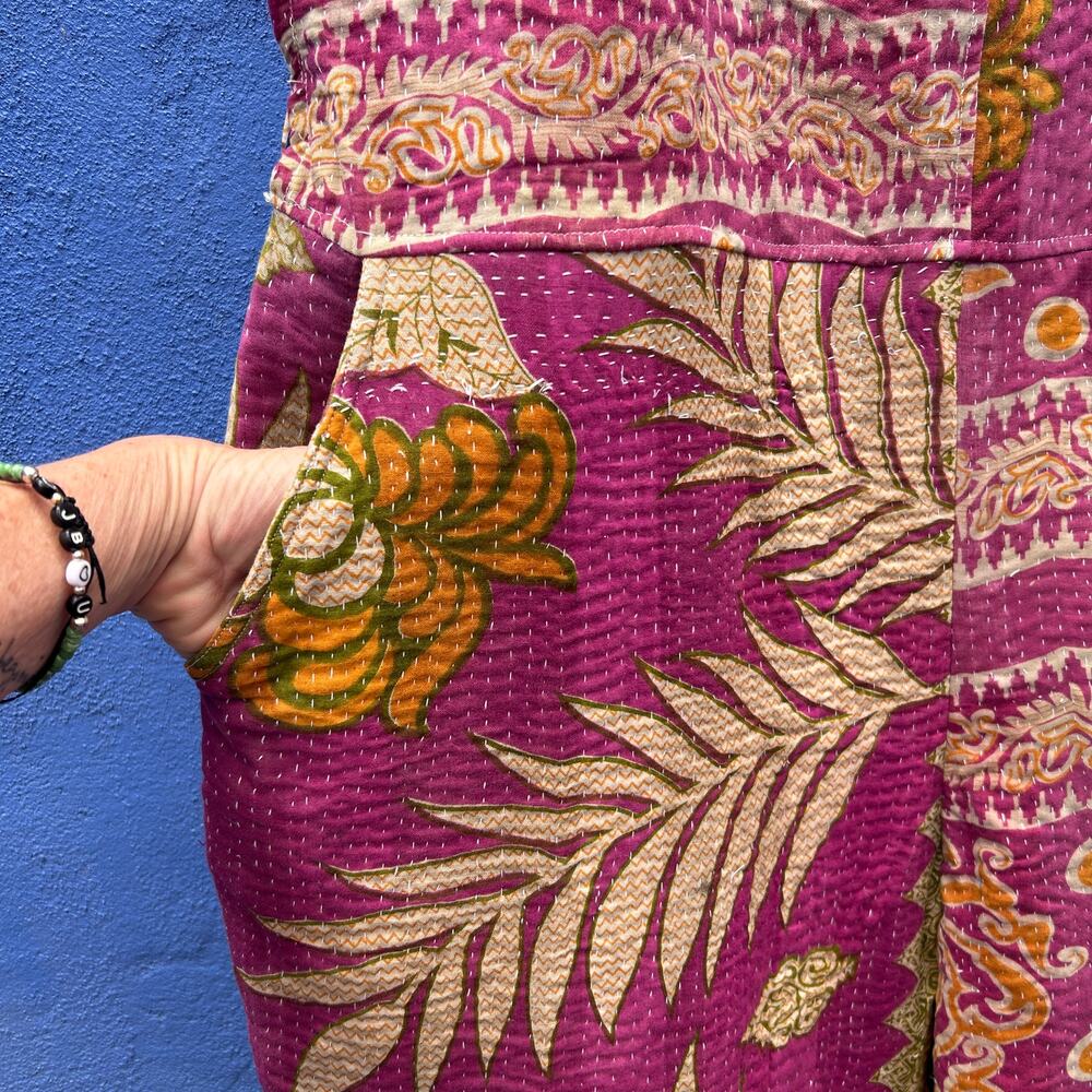 earthbound recycled kantha quilt overalls - Picture 3 of 8